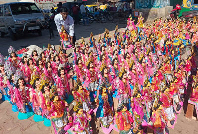 Idols of Lord Kartik being on displayed by clay artisans  for selling ahead of Puja in Agartala  on November 16.